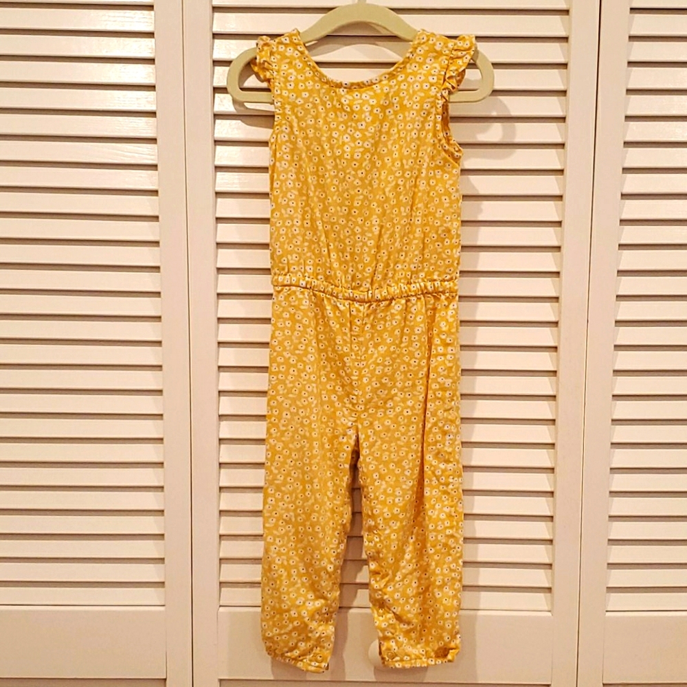 Carter's yellow mustard jumpsuit toddler girl